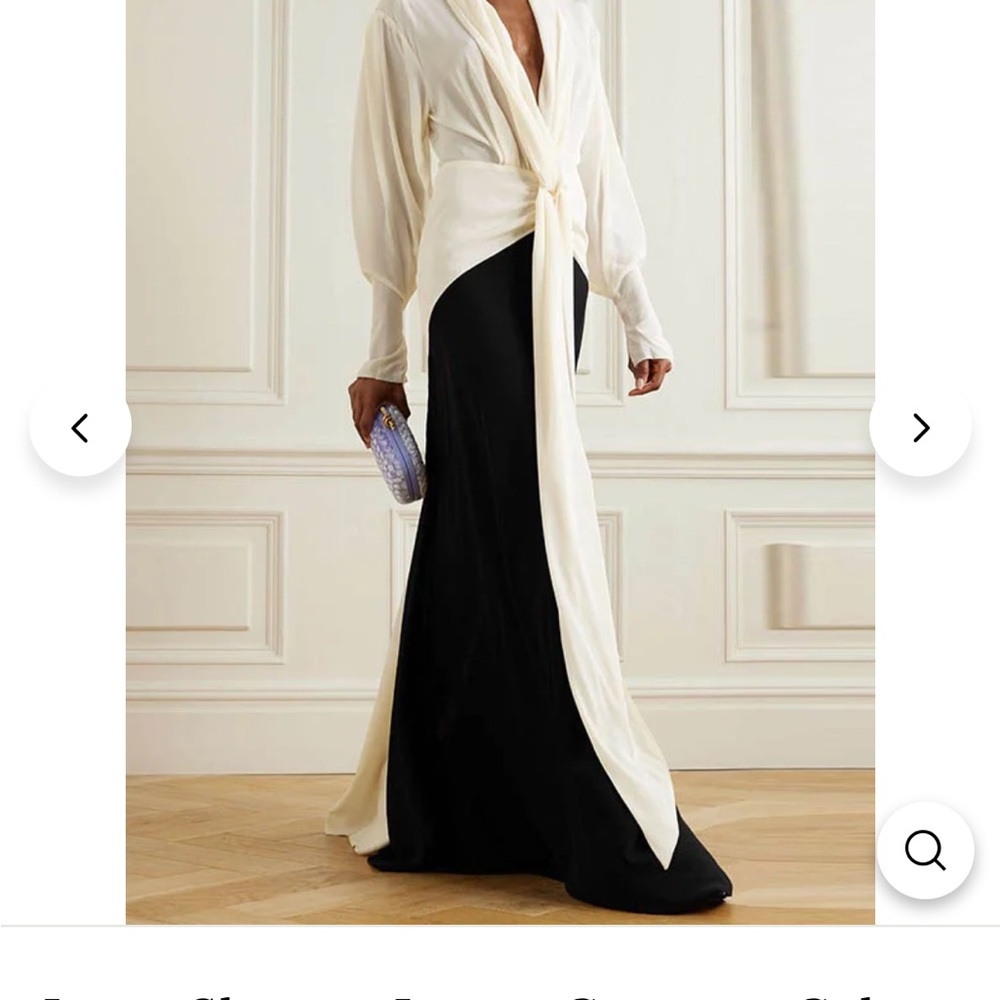 Elegant Black and Cream Maxi Dress